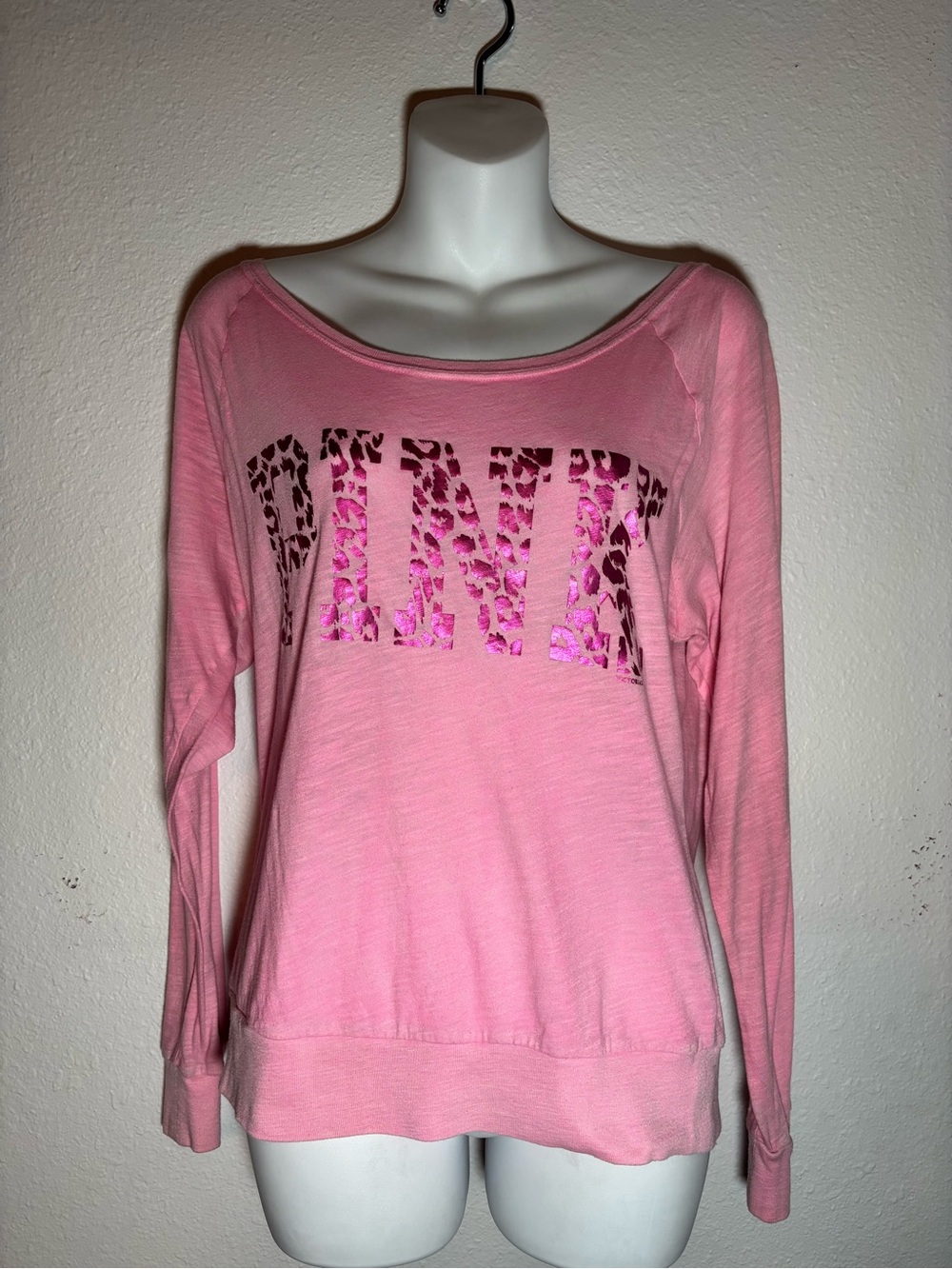 Victoria’s Secret PINK Long-Sleeve Metallic Leopard Logo